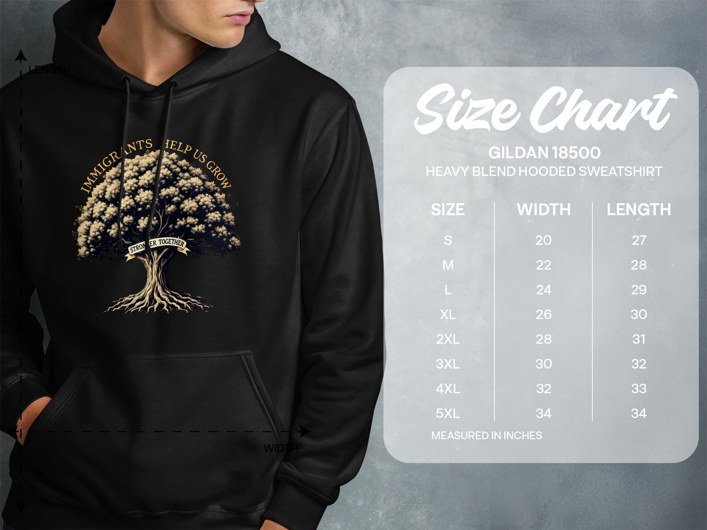Immigrants Help Us Grow Tree Hooded Sweatshirt product type