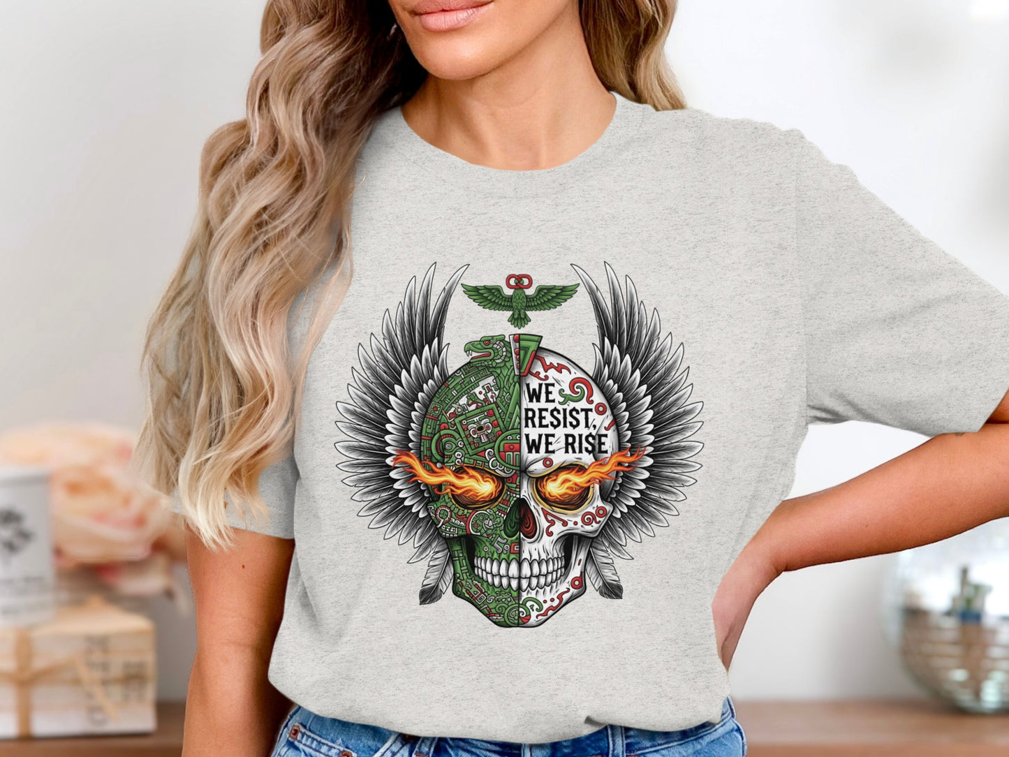 We Resist We Rise Skull Wings Graphic Tee product