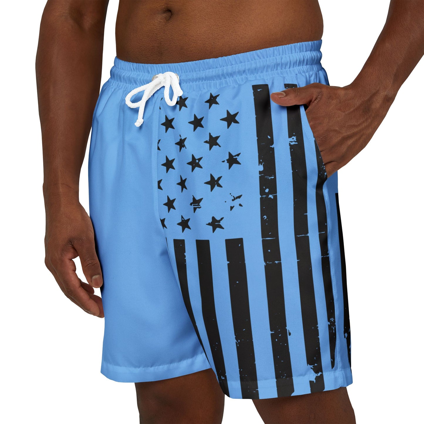 Patriotic Swim Shorts, 4th of July Swimwear, Unisex Beach Shorts, Fireworks Swim Trunks, Summer Pool Wear, Holiday Swim Attire