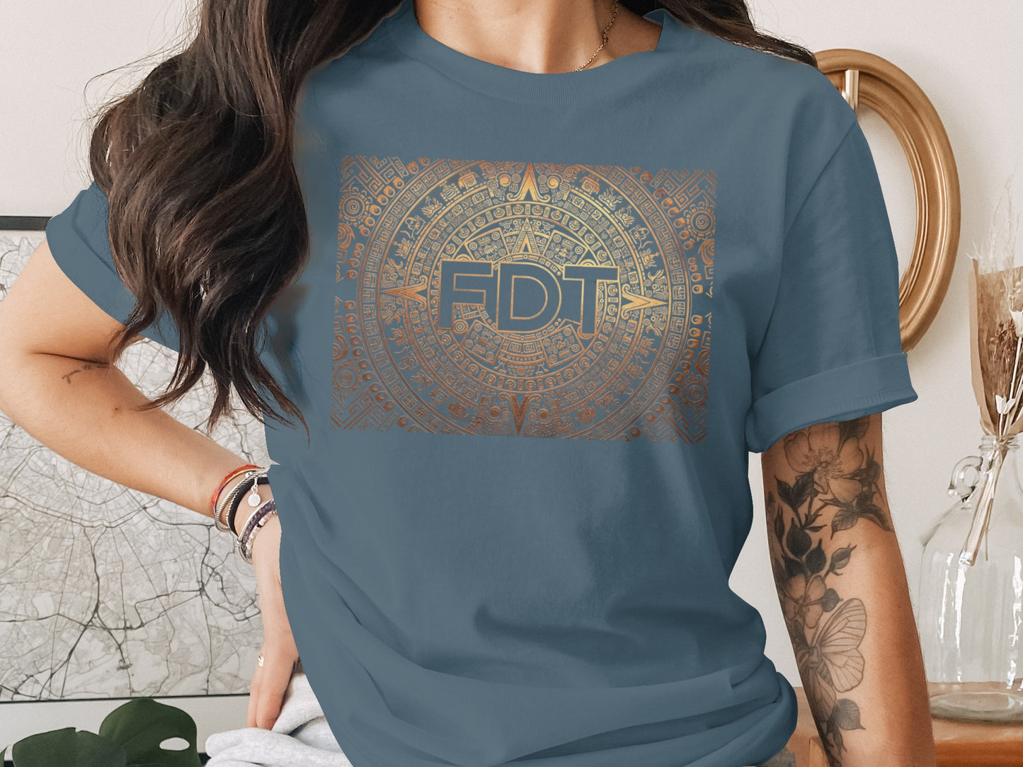 Stylish Blue Graphic FDT Design T-shirt product