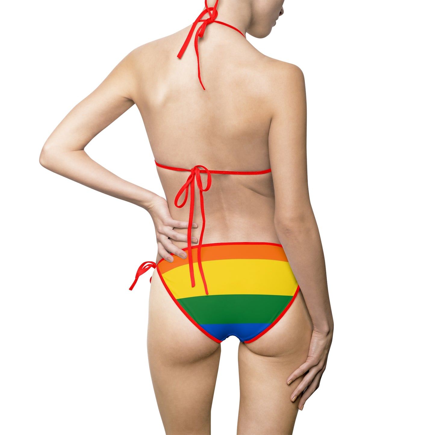 Pride Themed Women's Bikini Swimsuit - Fun Summer Beachwear, LGBTQ+ Swim Set, Colorful Swimsuit, Tropical Vibes, Pool Party Essential