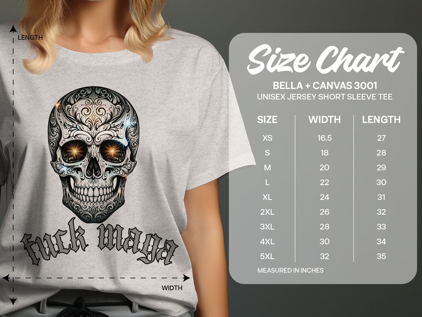 Gothic Skull Design Fuck Maga Shirt product type