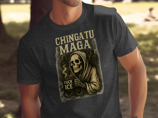 Chingatu Maga Fuck Ice Grim Reaper Graphic T-Shirt