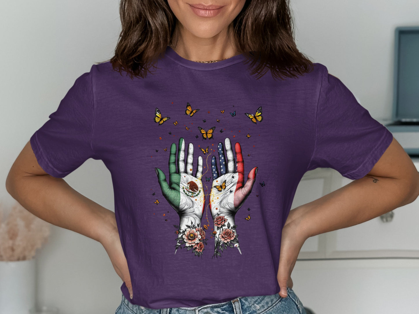 Unique Colorful Hands and Butterflies T-Shirt product