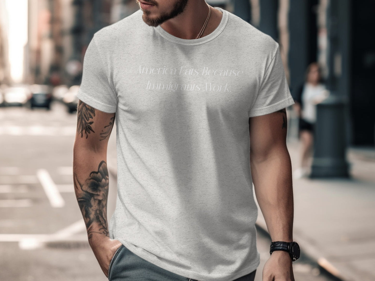American Fats Because Immigrants Work T-Shirt product