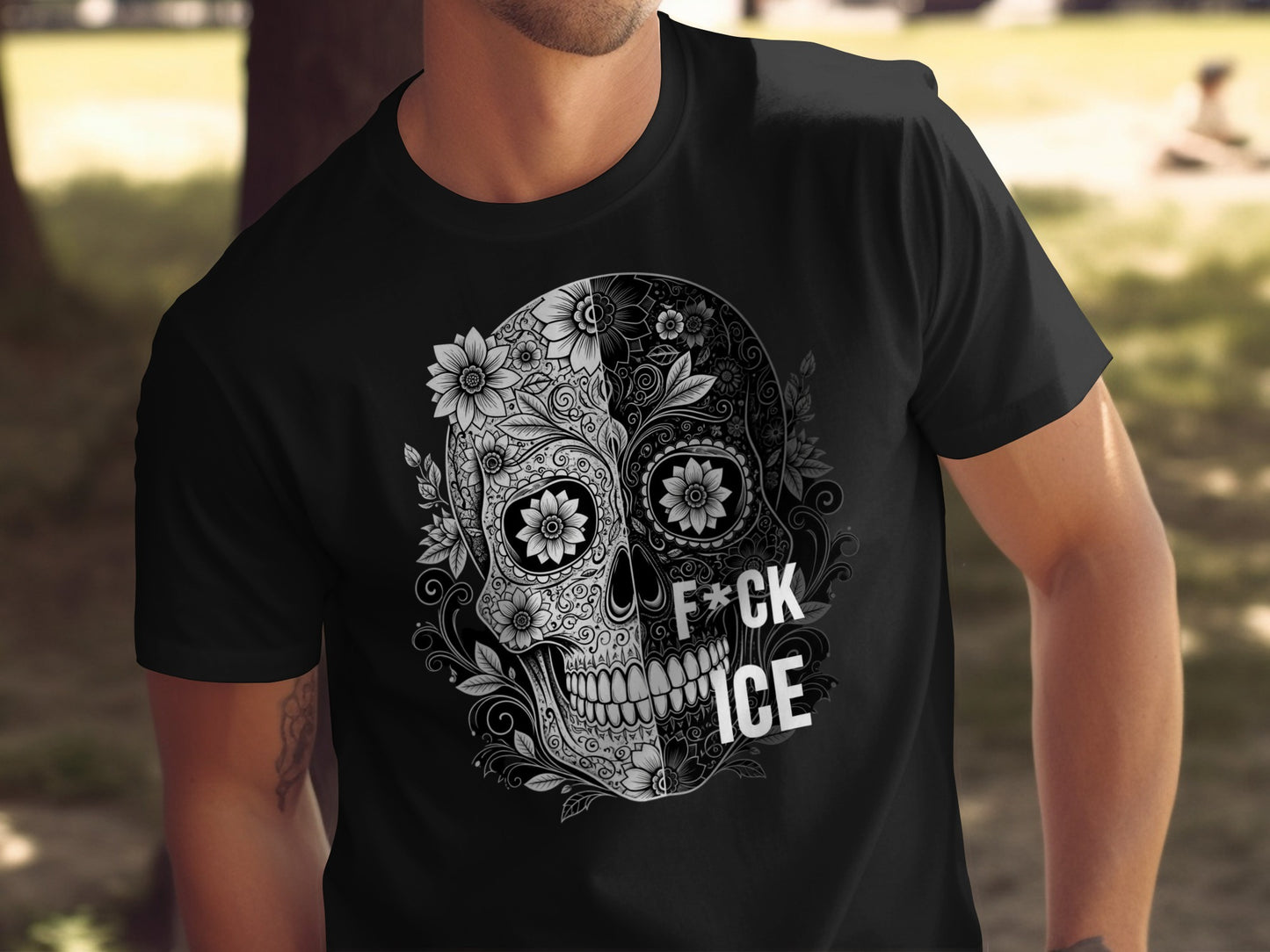 Skull Design T-shirt with Text F*ck Ice product type