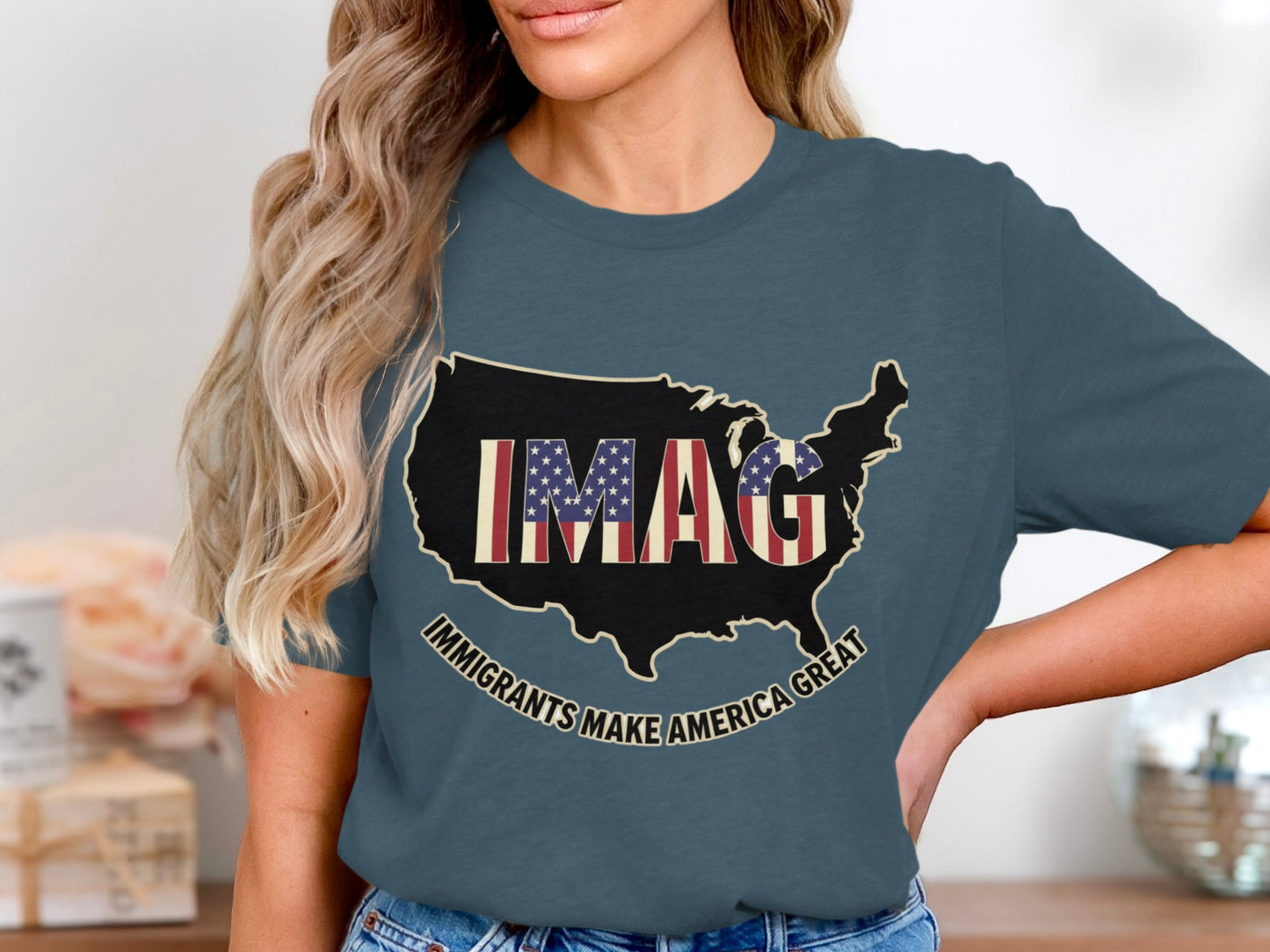 Immigrants Make America Great Map Design Shirt product type