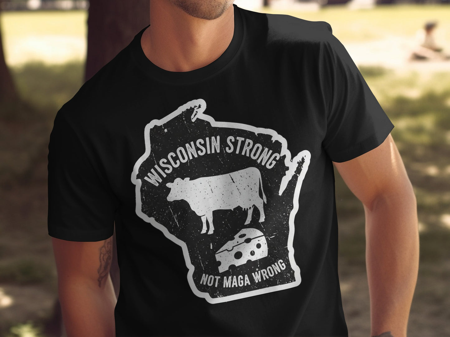 Wisconsin Strong Not Maga Wrong Graphic T-Shirt product