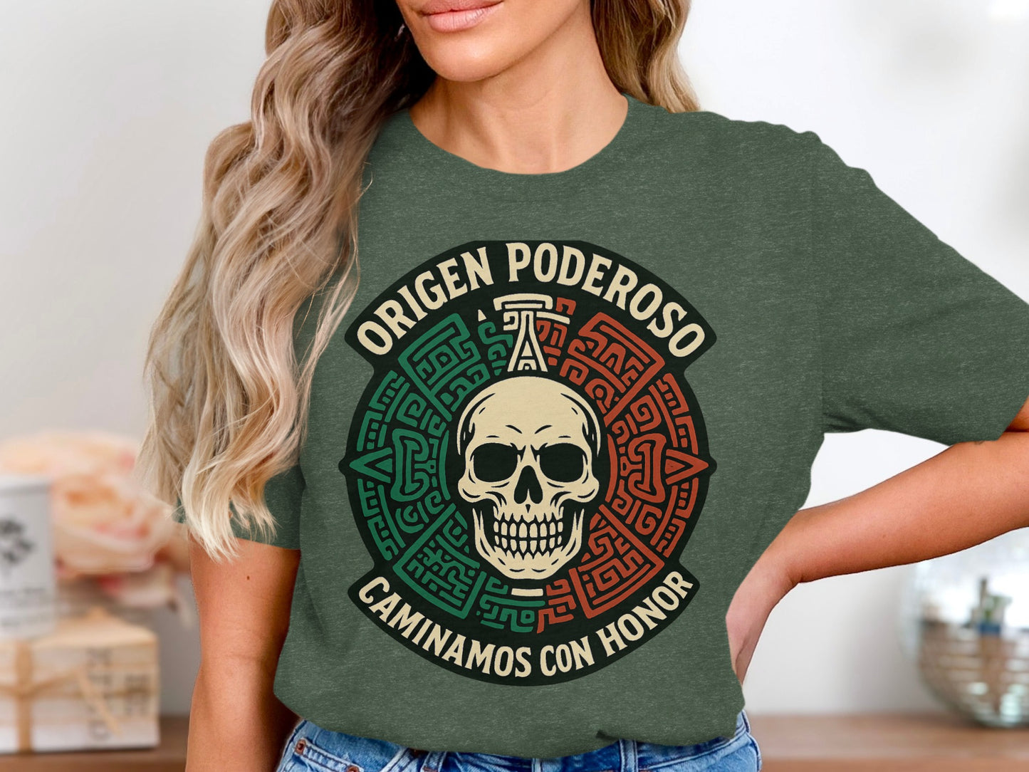 Origen Poderoso Caminamos Con Honor Skull T-Shirt