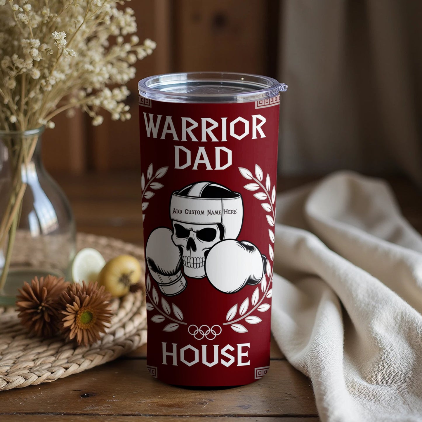 Warrior Dad House Skull Boxing Custom Tumbler product