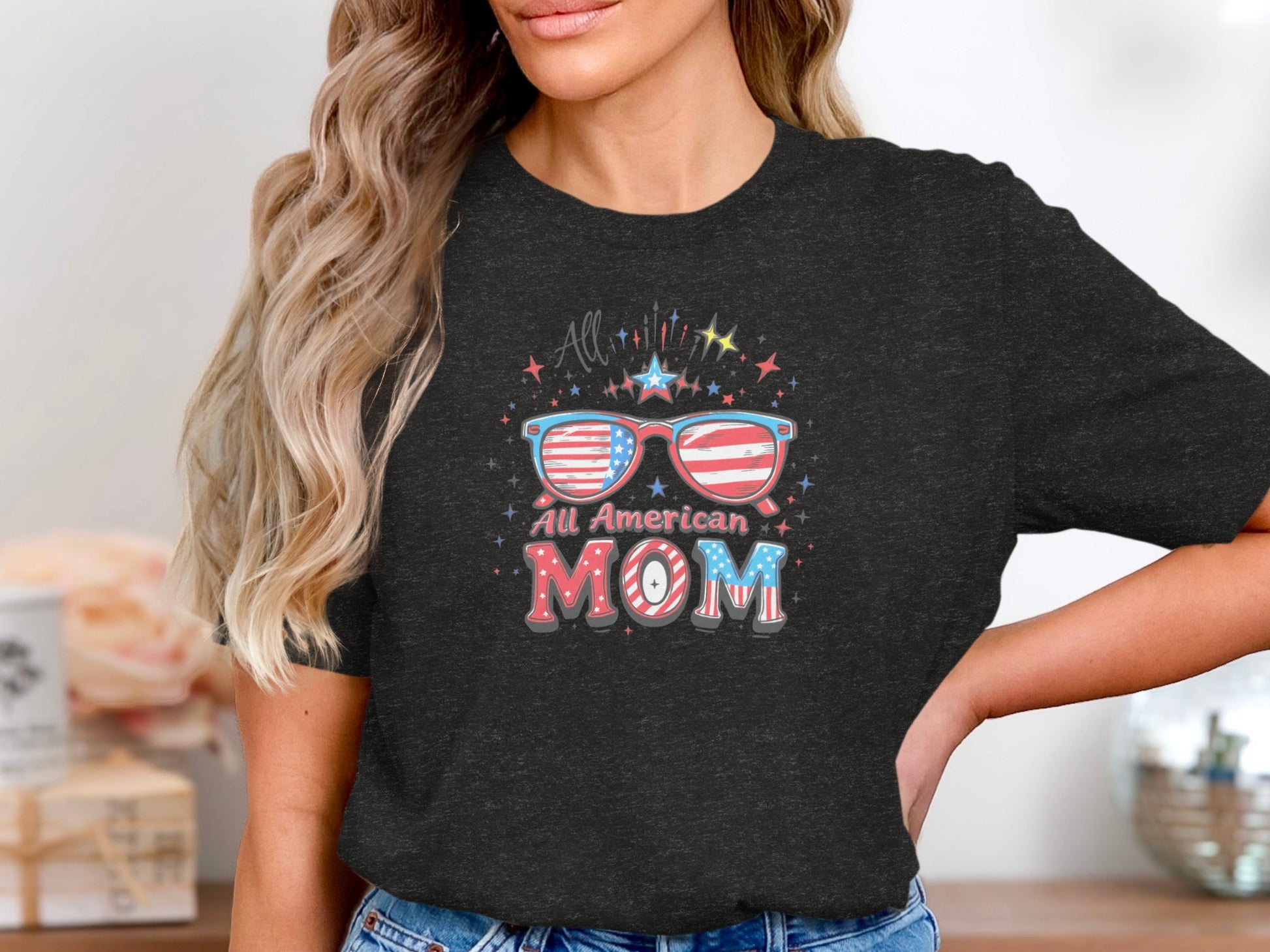 All American Mom Patriotic Themed Tee Shirt product