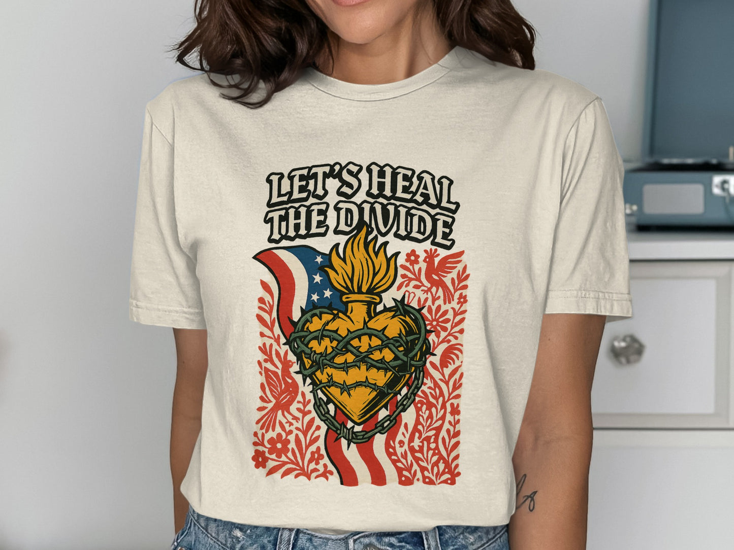 Let's Heal The Divide Patriotic Graphic Tee product