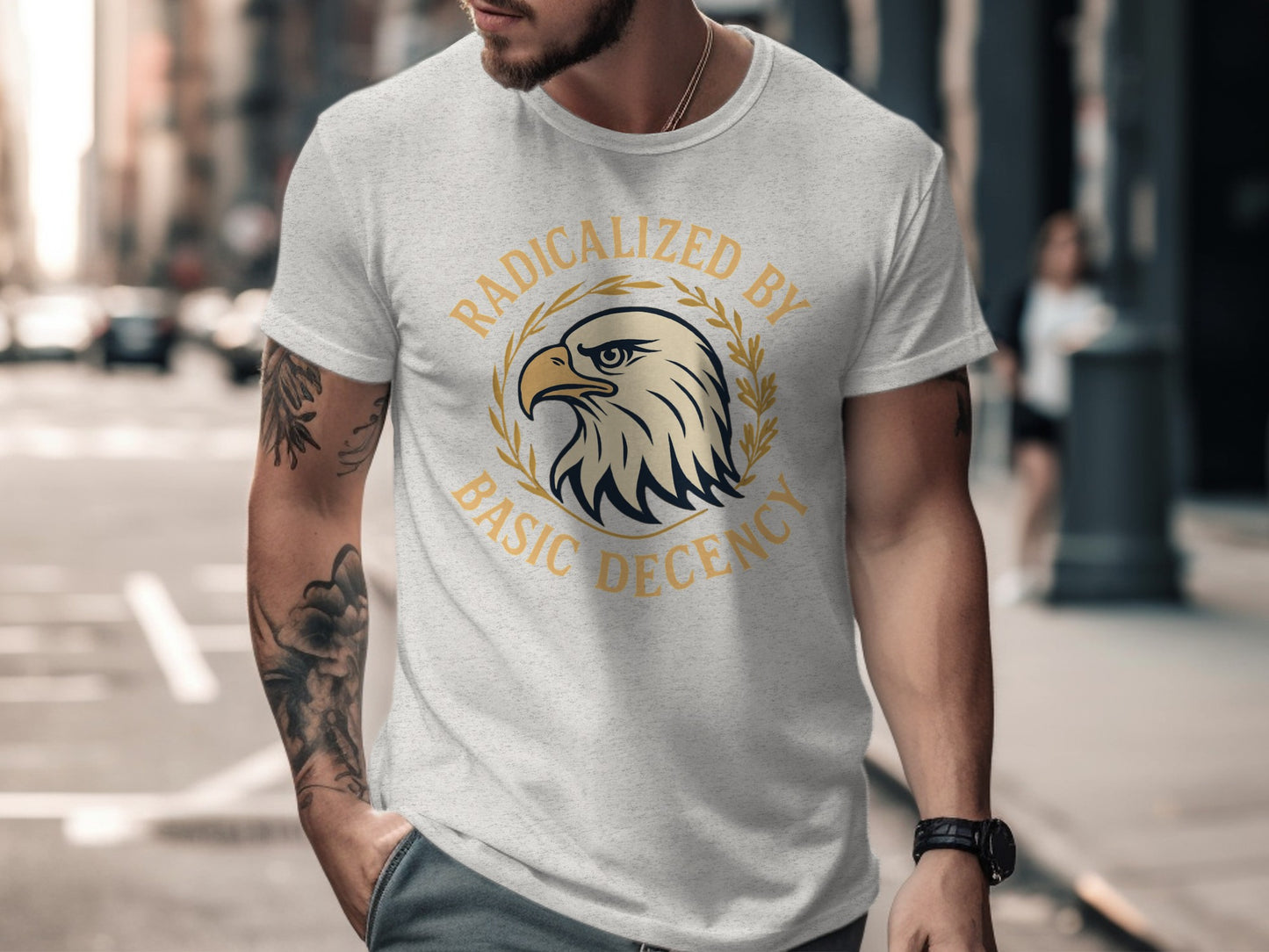 Radicalized By Basic Decency Eagle T-Shirt product