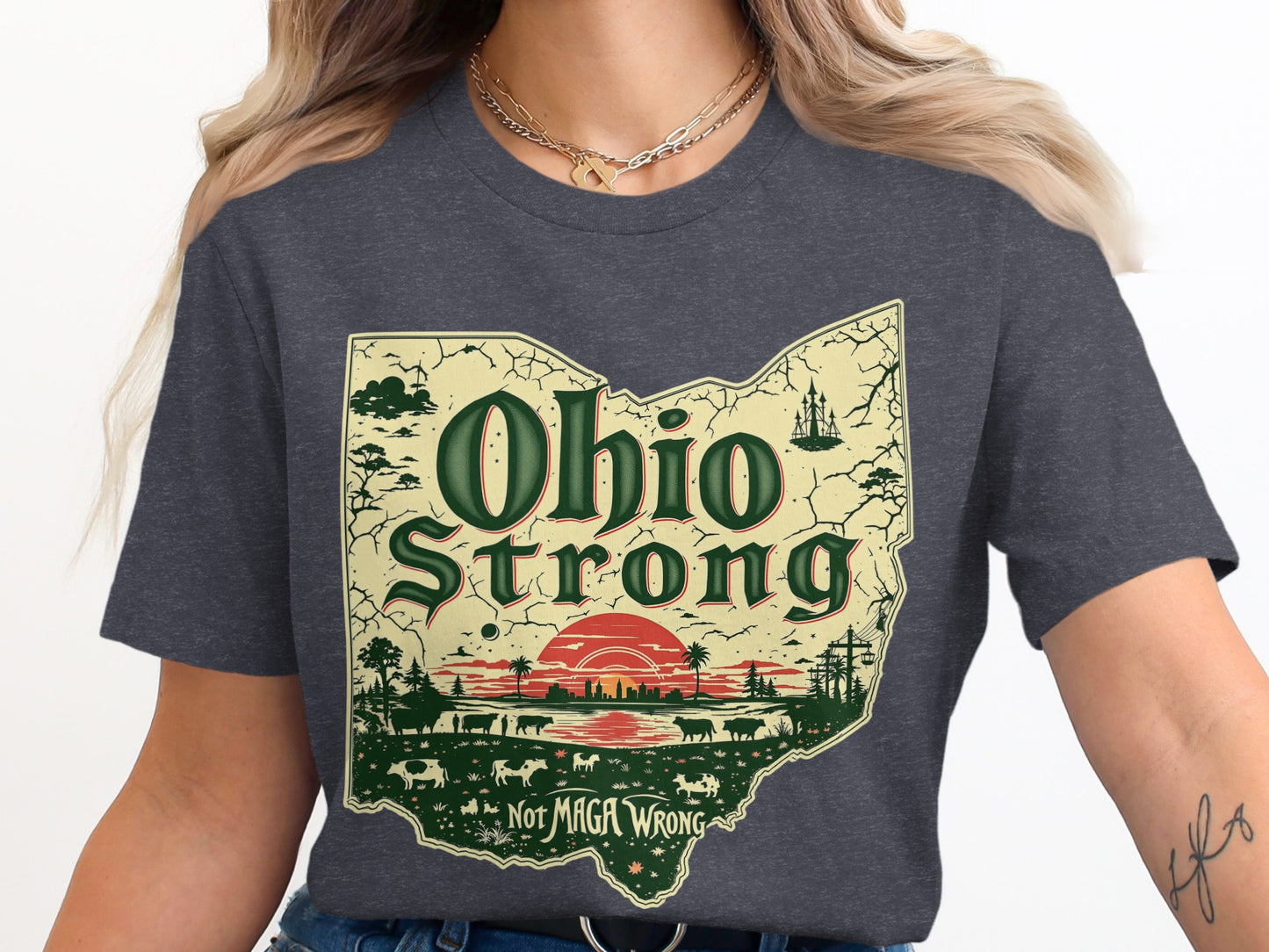 Ohio Strong Not Maga Wrong Graphic T-shirt product type