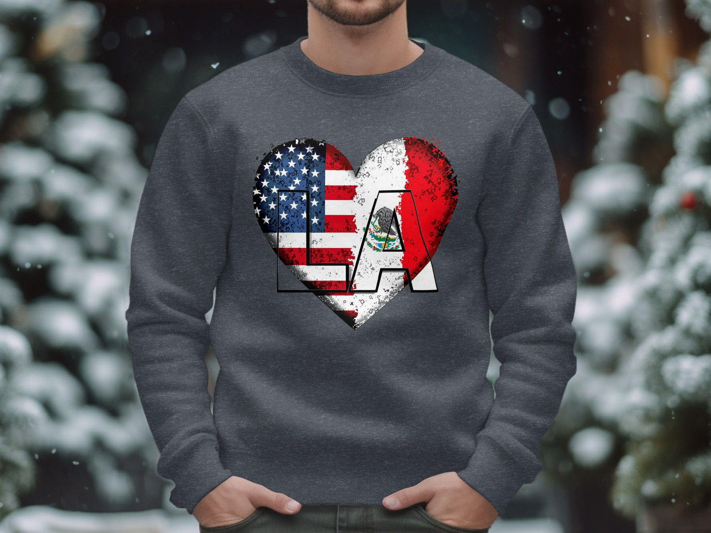 LA USA Heart Design Printed on Sweatshirt product type