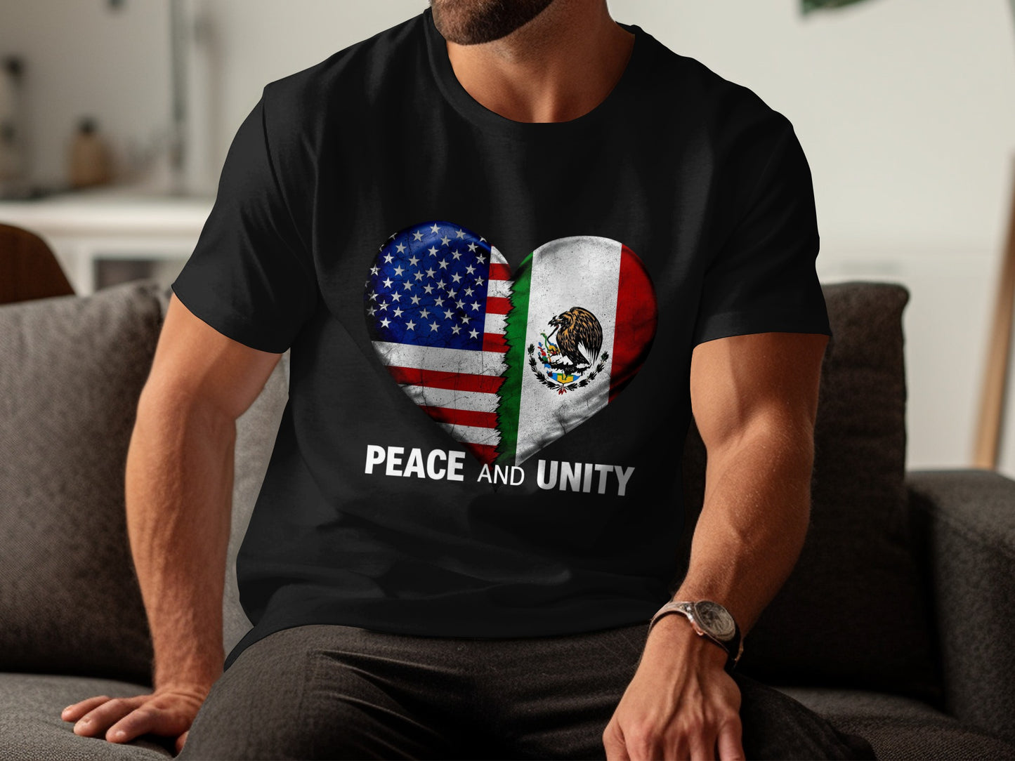 Peace and Unity Heart Flag Graphic Tee product
