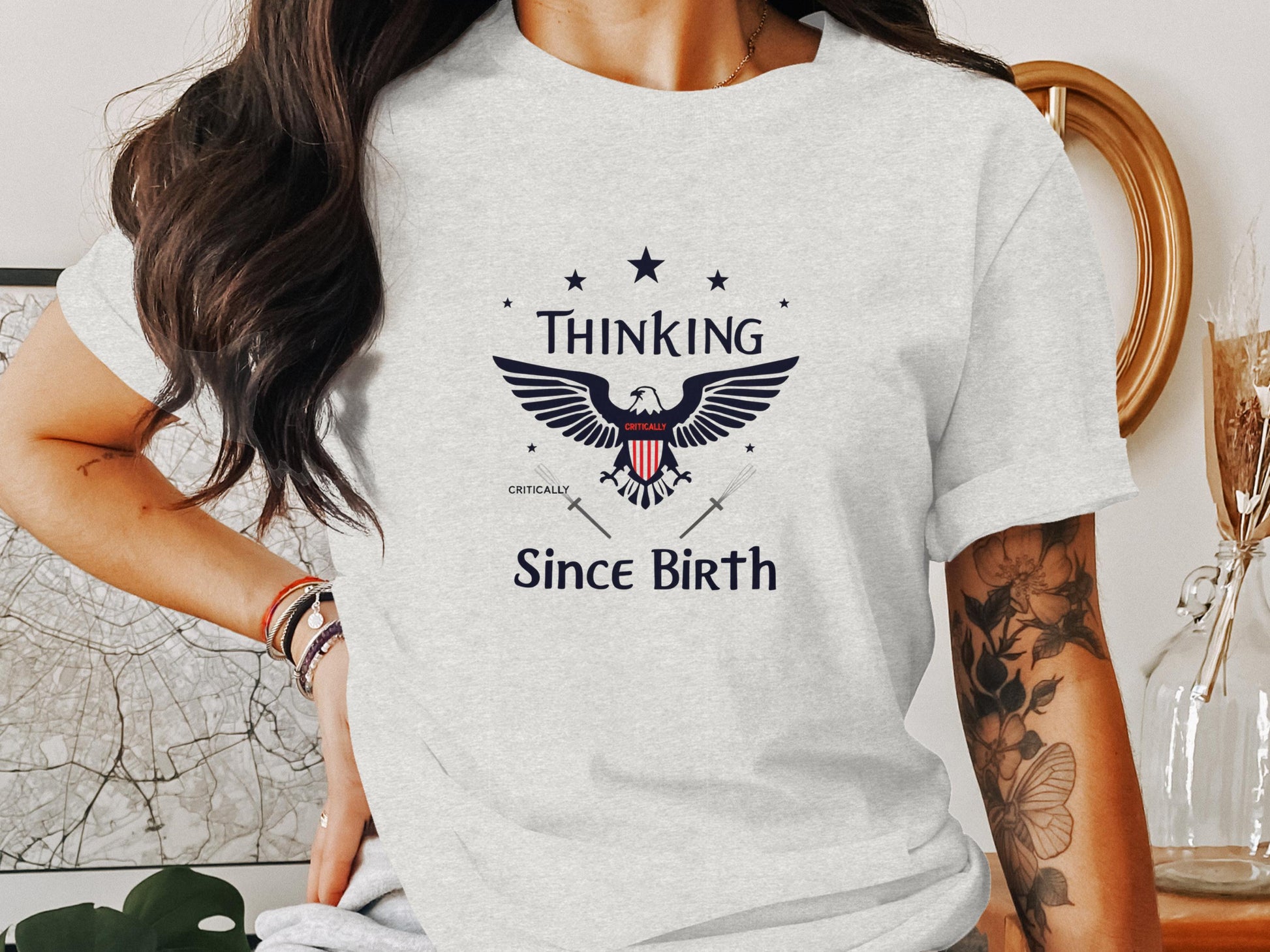 Thinking Since Birth Eagle Graphic Tee product type