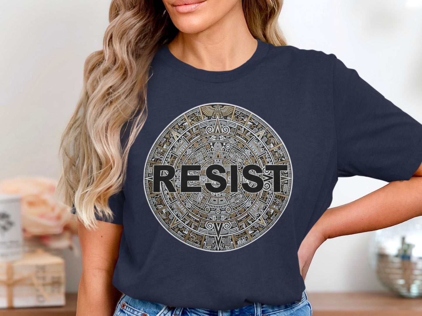 Aztec Calendar Resist Graphic Tee Shirt product type