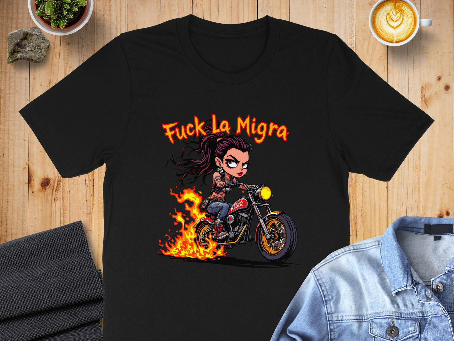 Motorcycle Rider Cartoon Graphic Black Shirt product