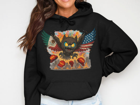 Colorful Owl with American Flag Hoodie product type