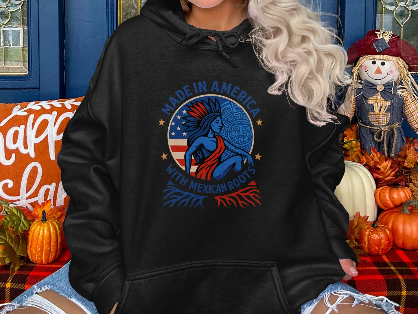 Made in America With Mexican Roots Hooded Sweatshirt product type
