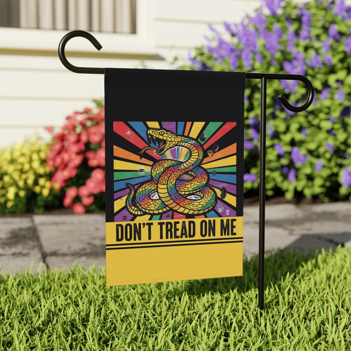 Colorful Don't Tread On Me Garden Flag product