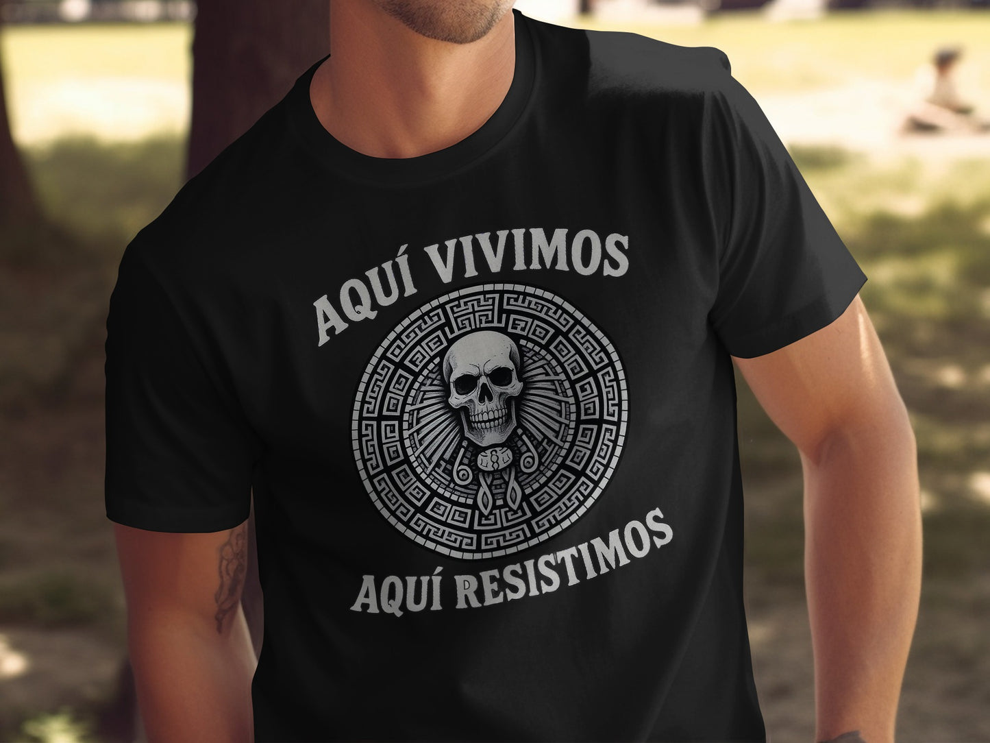 Aquí Vivimos Aquí Resistimos Skull T-Shirt product