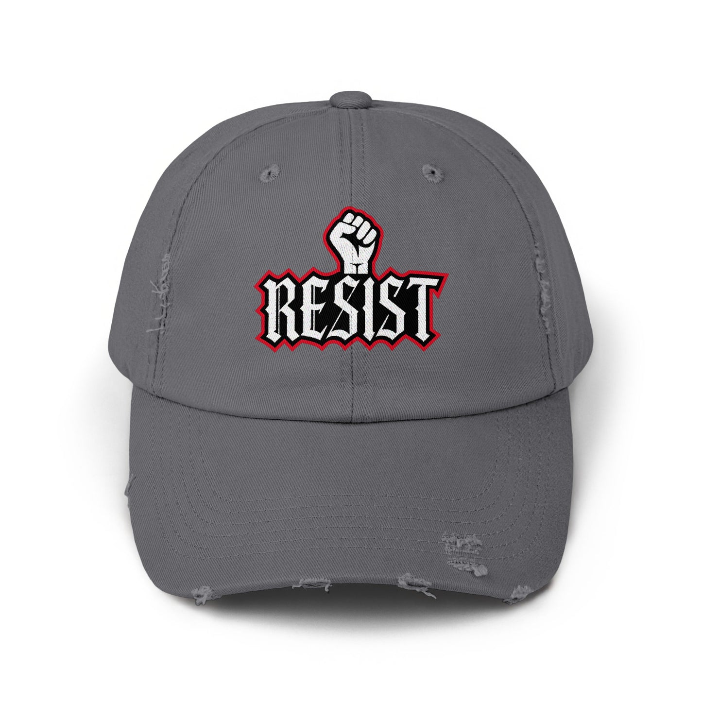 Resist Graphic Gray Distressed Dad Hat product