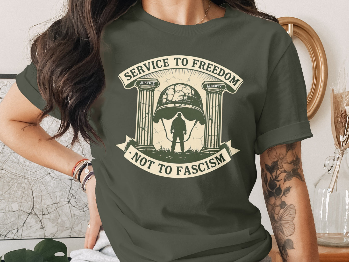 Service to Freedom Not to Fascism T-shirt