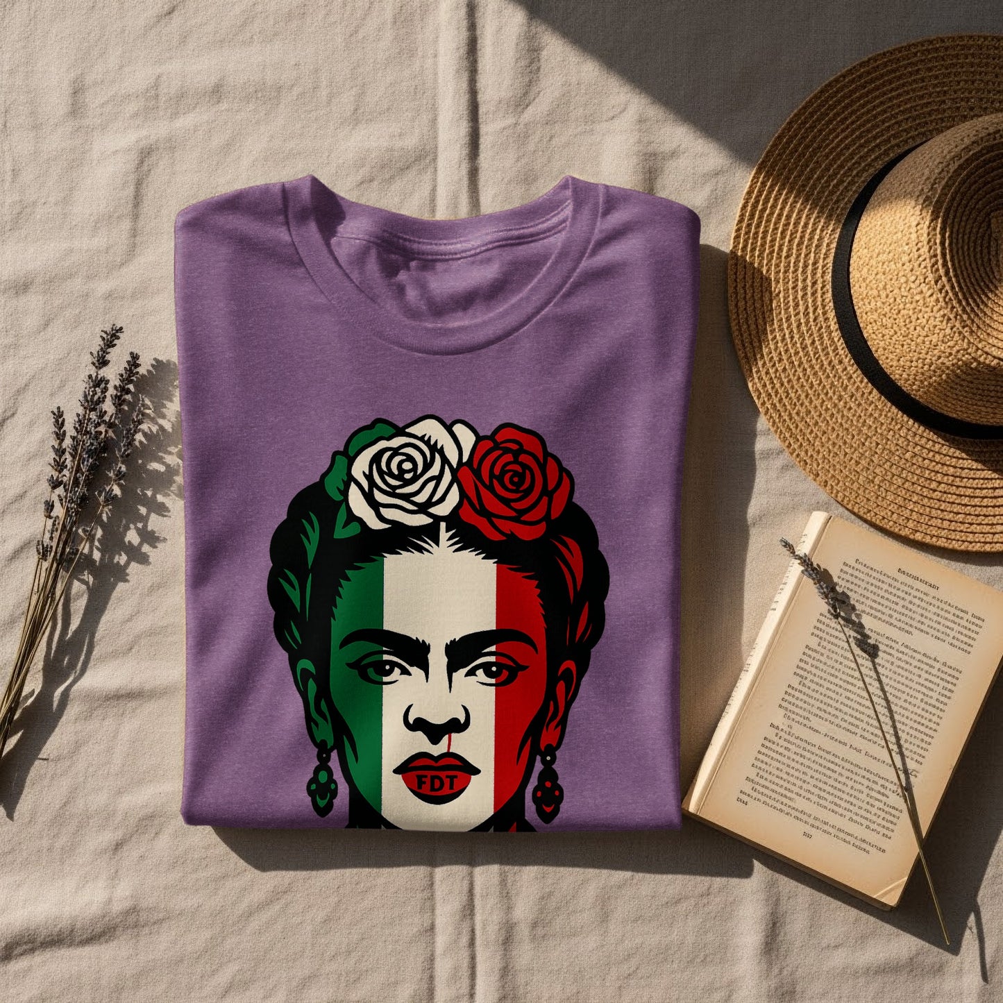 Colorful Frida Design Graphic Tee Shirt Product Type