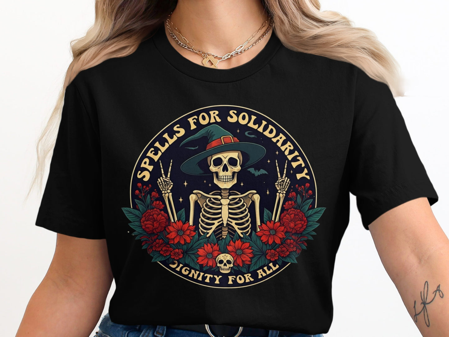 Spells for Solidarity Dignity for All graphic t-shirt product