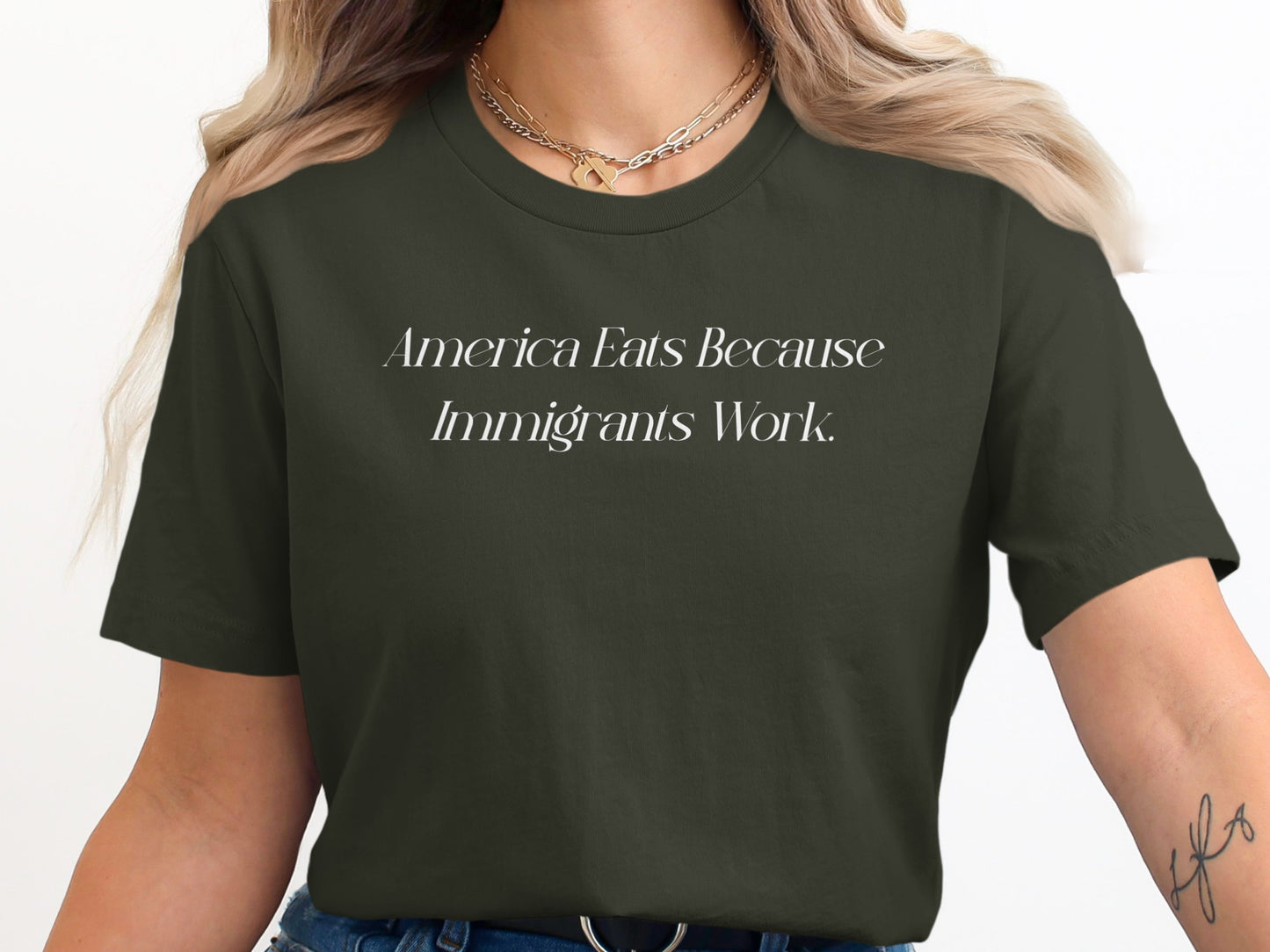America Eats Because Immigrants Work T-shirt product