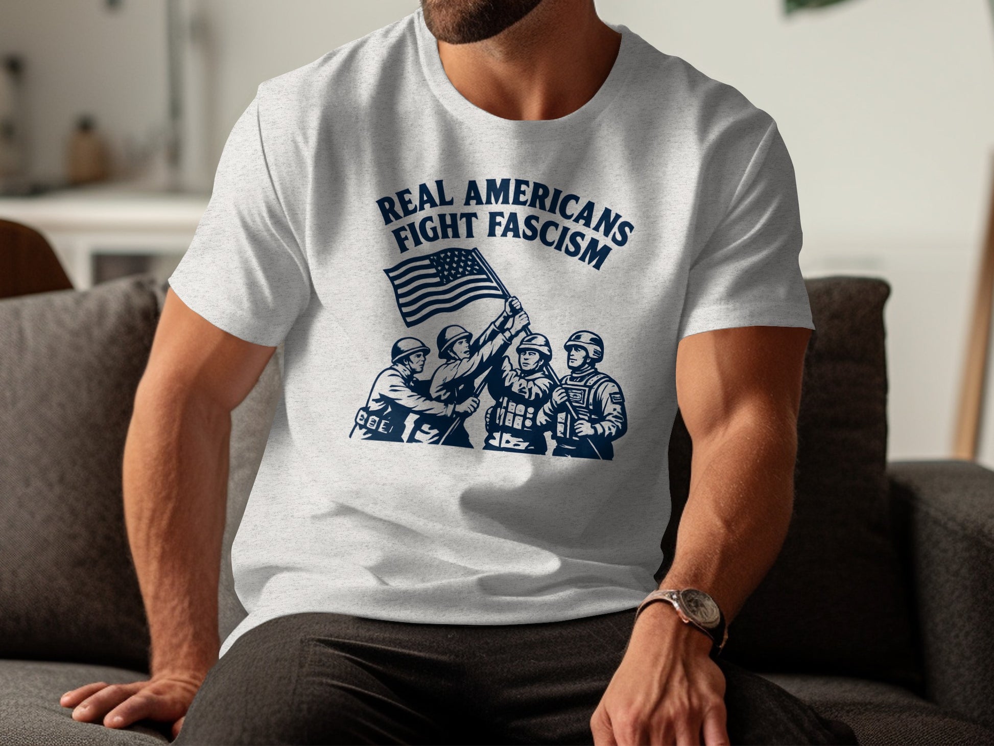 Real Americans Fight Fascism Graphic Tee