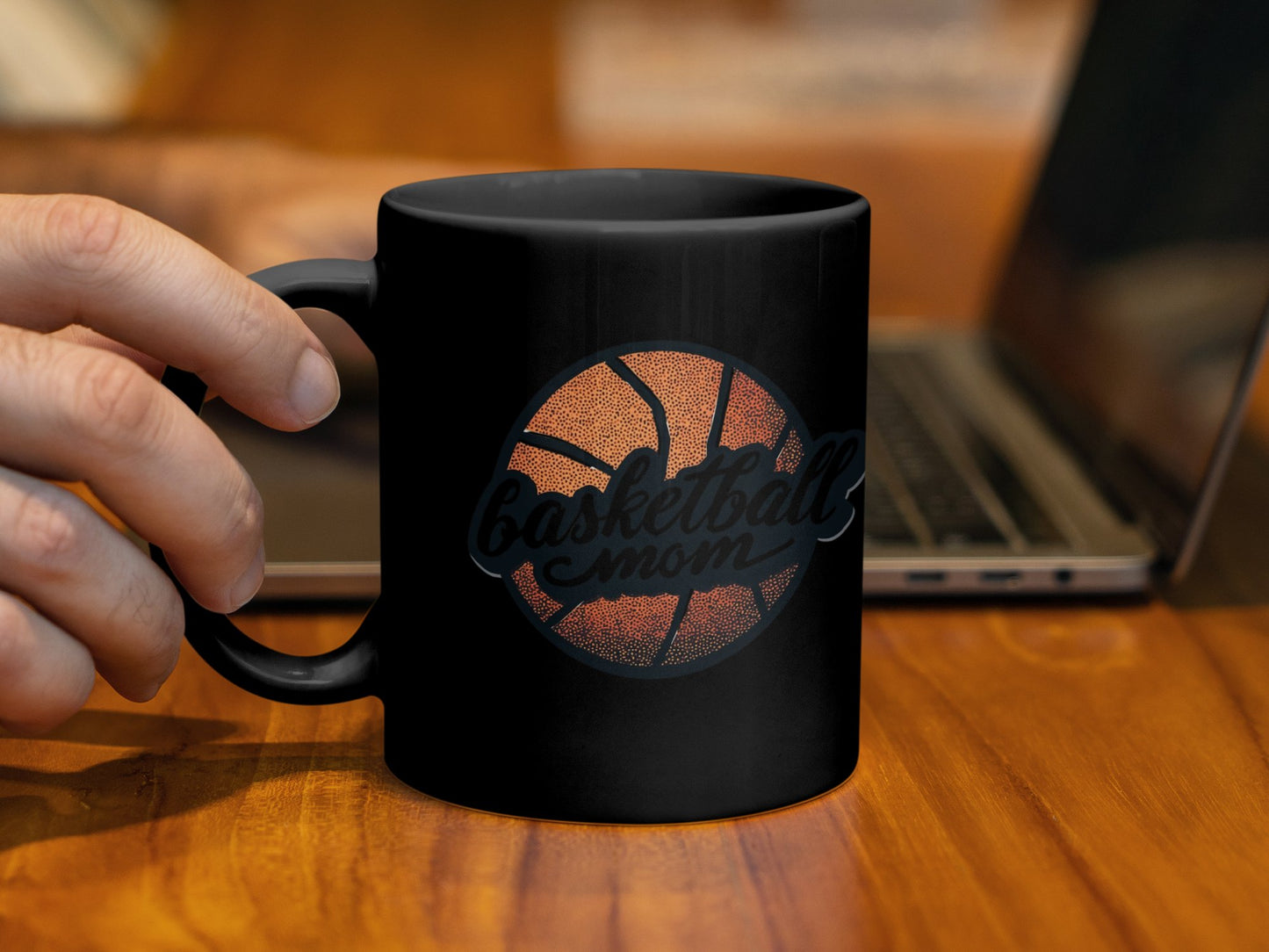 Basketball Mom Printed Black Mug unique product