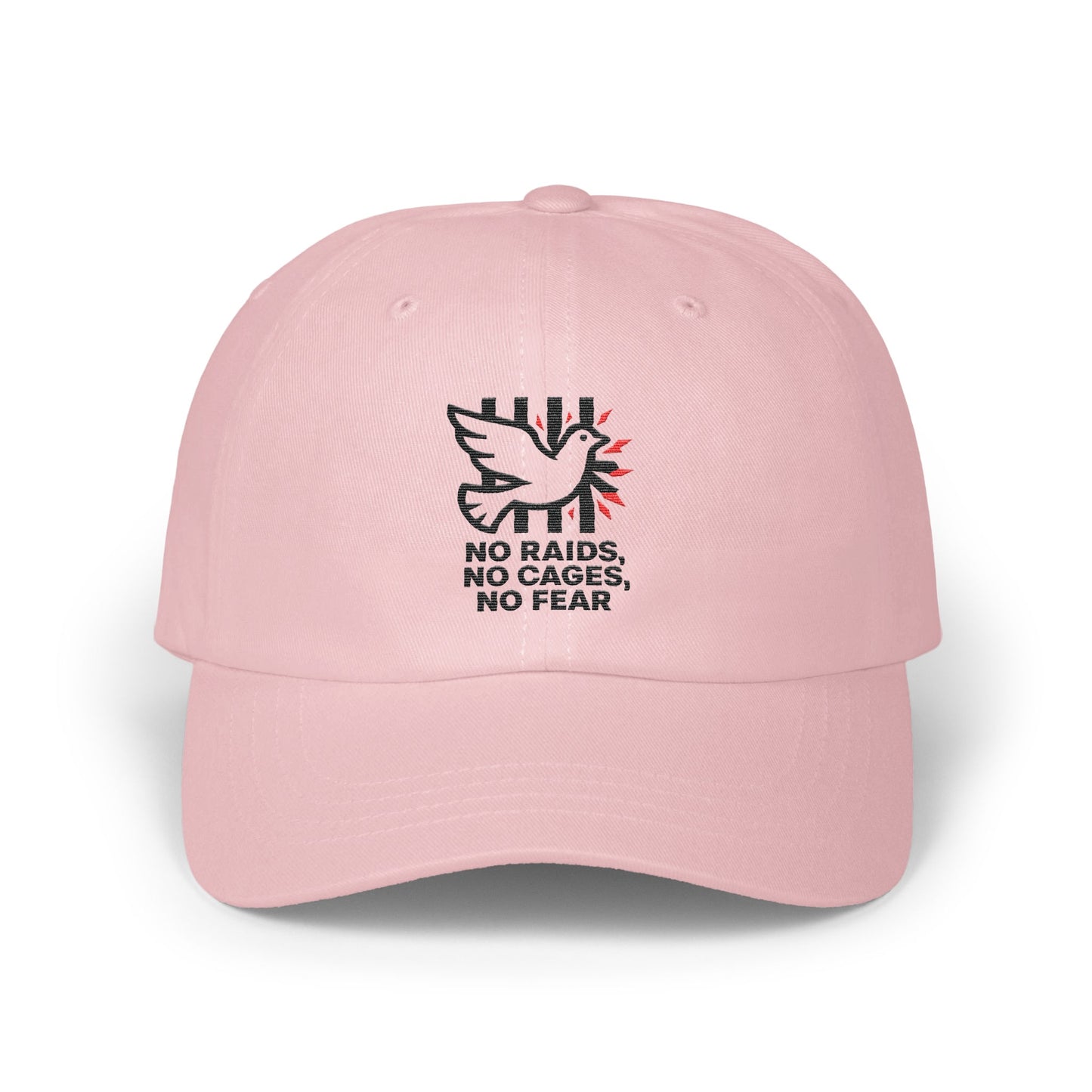 No Raids No Cages No Fear Design Pink Hat product type