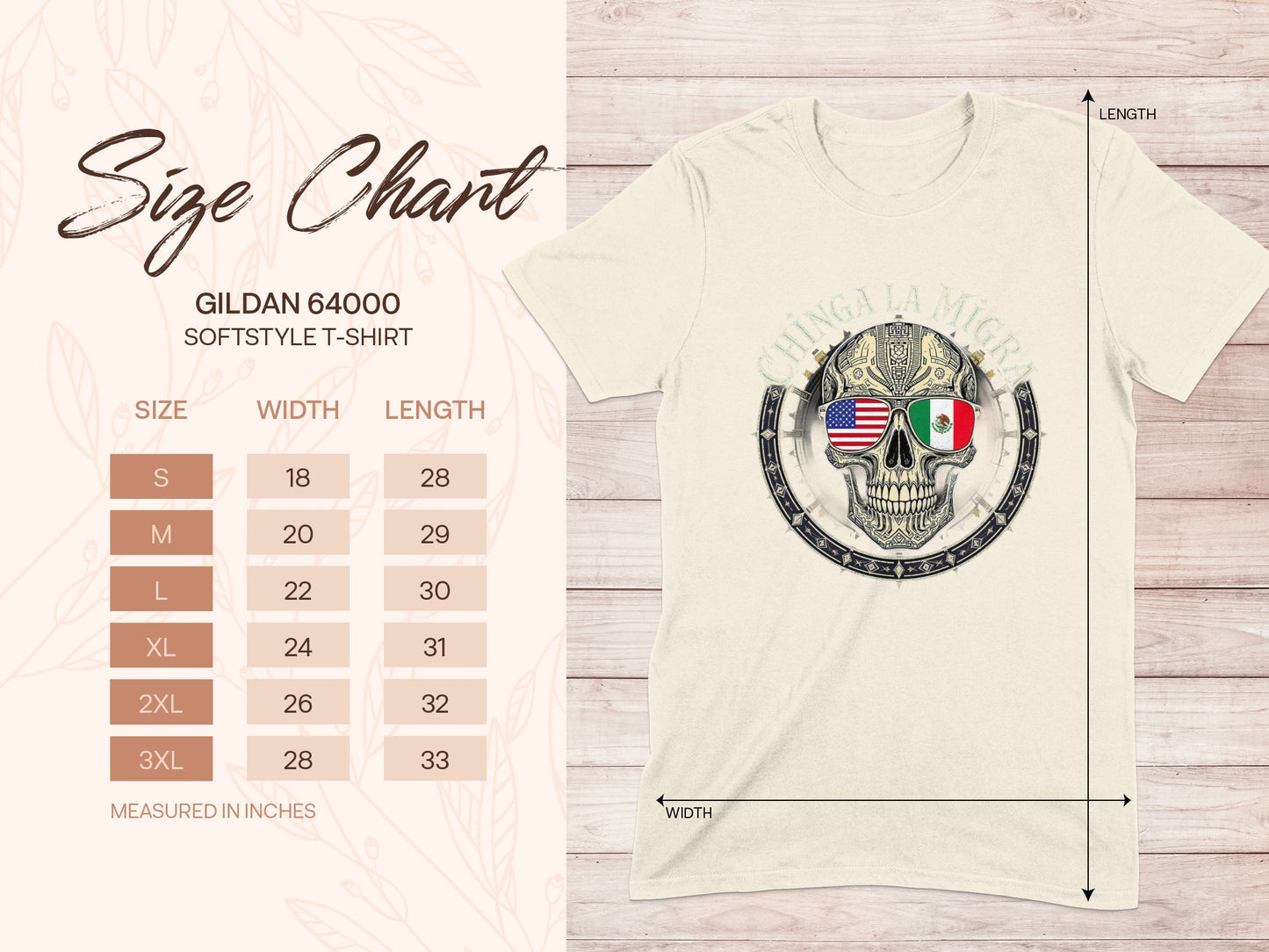 Chinga La Migra Skull Mexican Flag Unisex T-shirt product