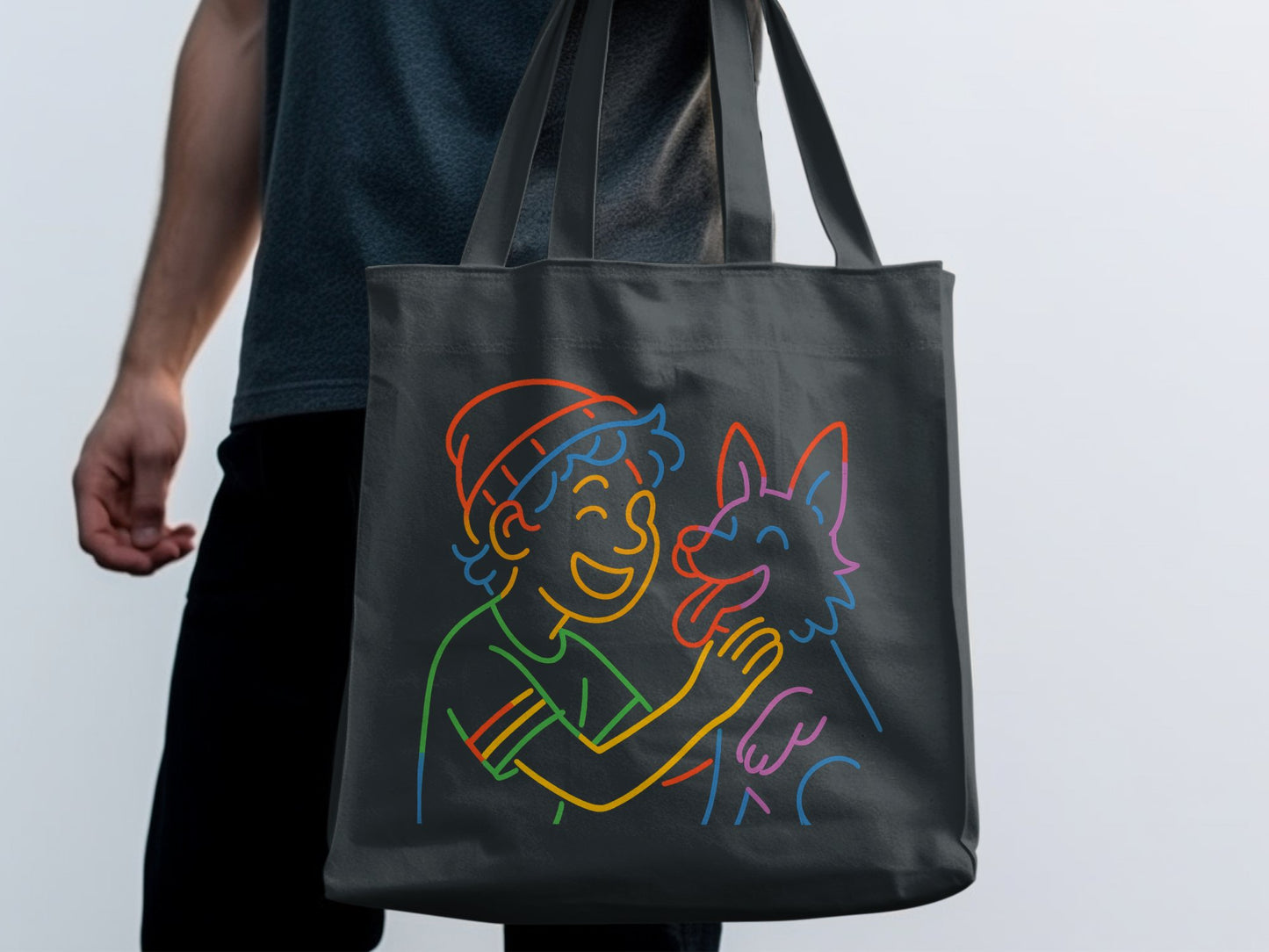 Colorful Pet Lover Design Tote Bag product type