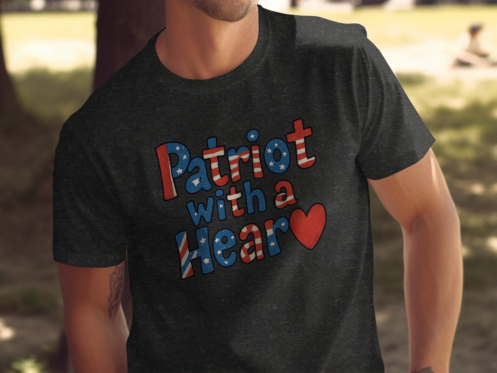 Patriot with a Heart Graphic T-shirt product