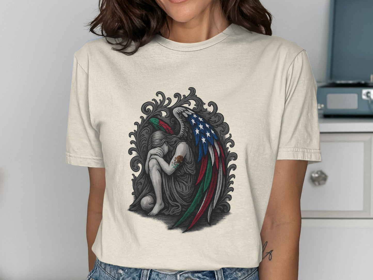 Artistic Winged Figure Tattoo T-shirt product