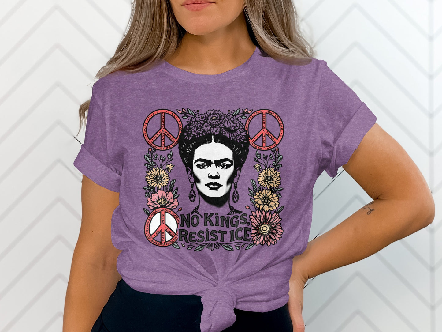 No Kings Resist Ice Frida Graphic T-Shirt product type