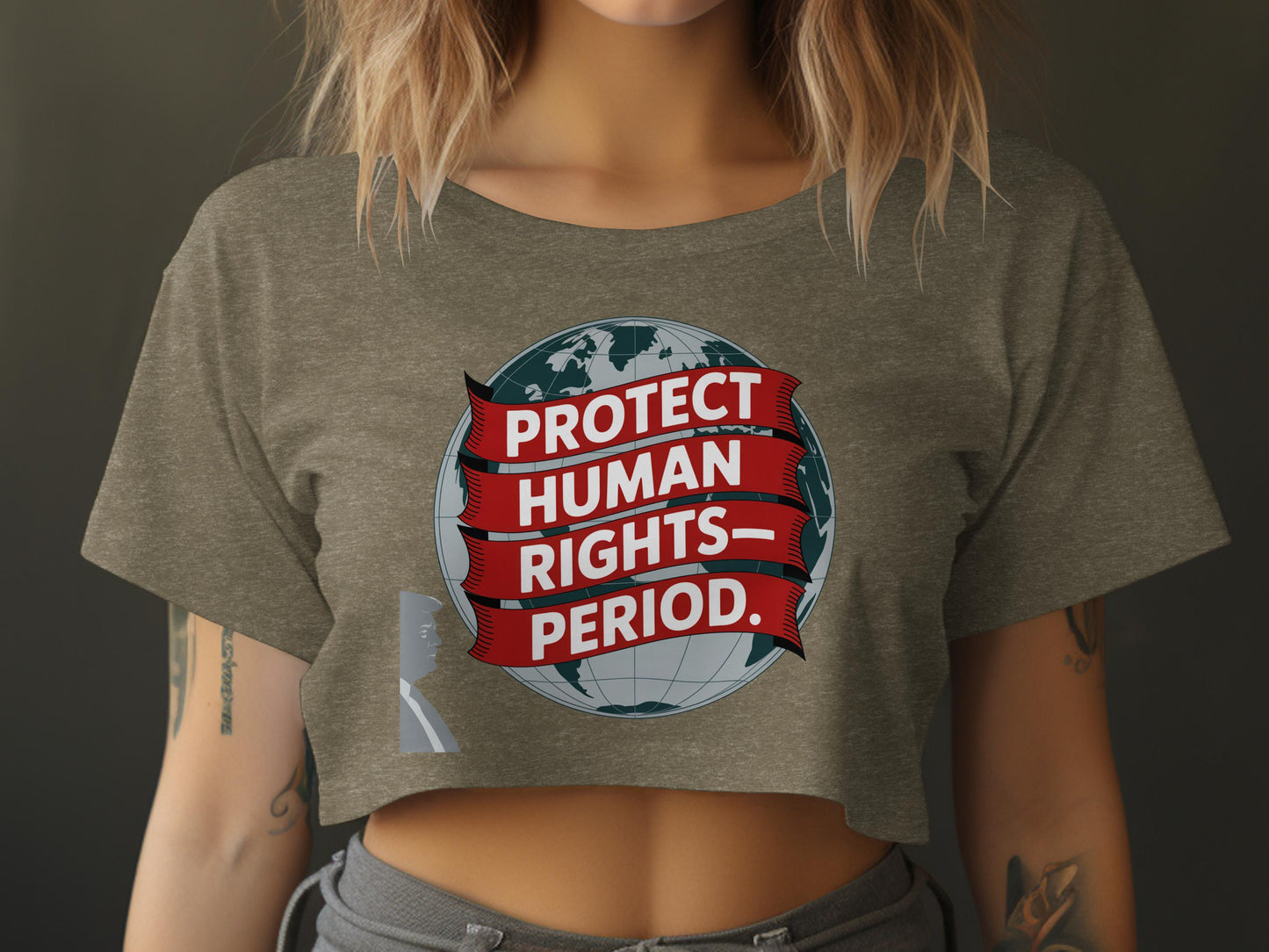 Protect Human Rights Period Graphic Crop Top product