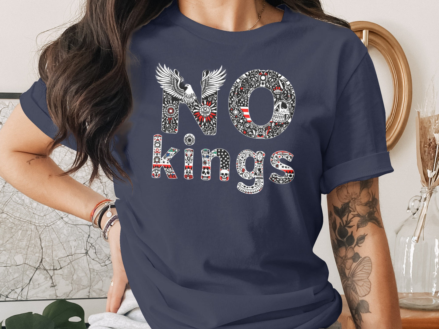 NO Kings Printed T-shirt Statement Graphic Tee product