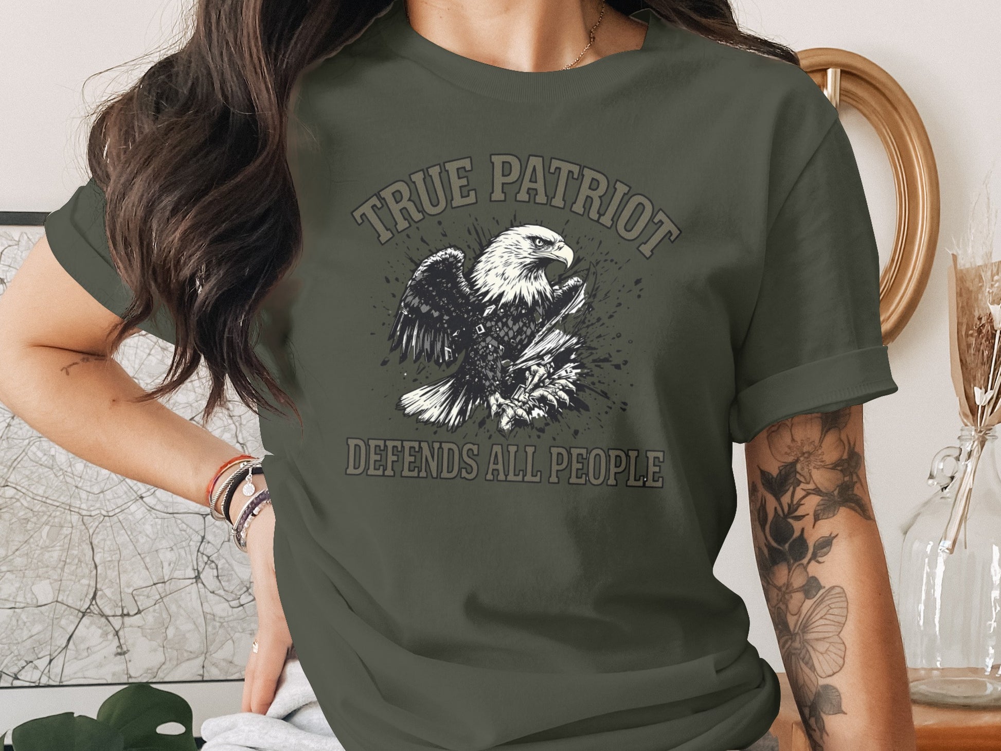 True Patriot Defends All People Graphic T-Shirt
