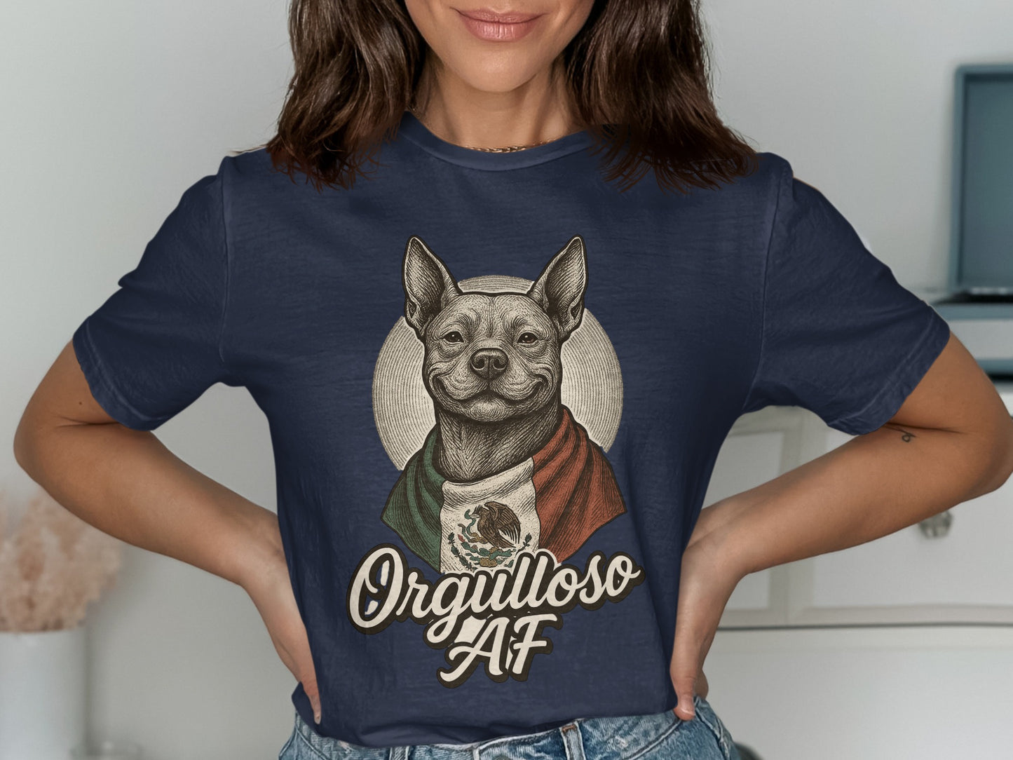 Orgulloso AF Dog Graphic Blue Short Sleeve Shirt product
