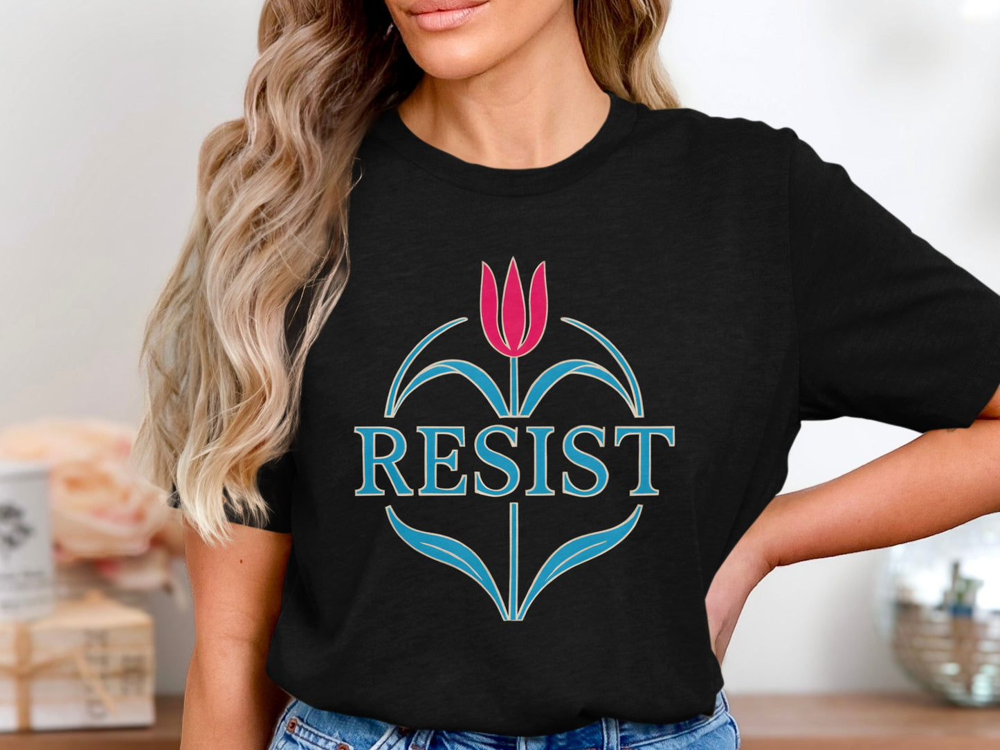 Resist Flower Graphic Casual Wear T-shirt product