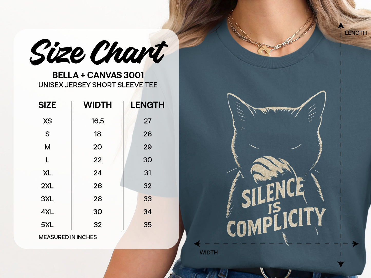 Silence Is Complicity Cat Graphic Unisex Jersey Tee