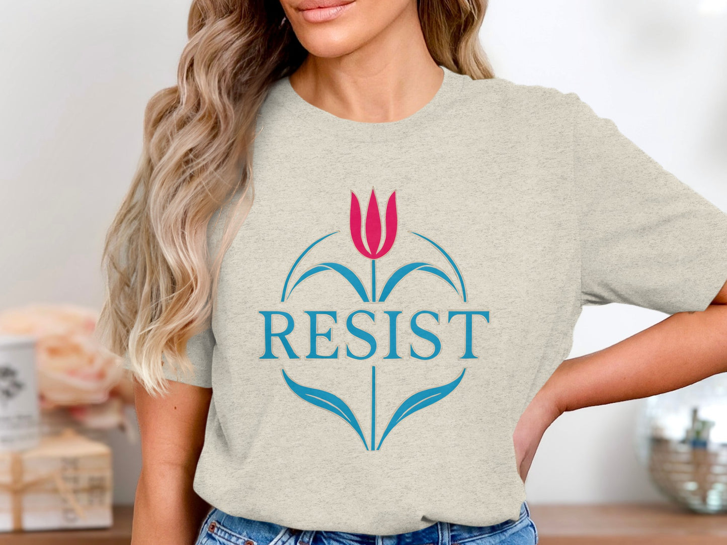 Resist Flower Graphic Printed T-Shirt Casual Top product type