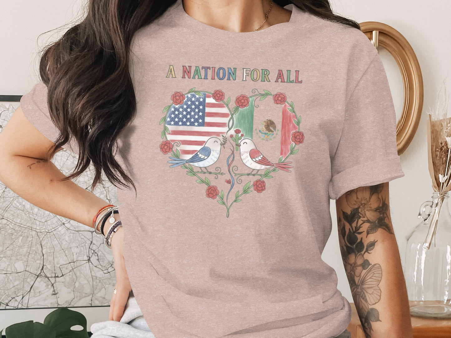 A Nation For All Graphic Tee Patriotic Product