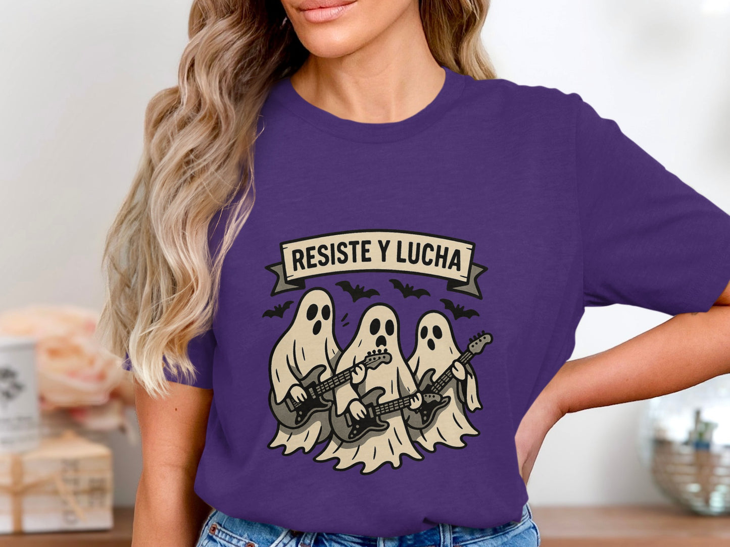 Resist Y Lucha Ghosts Playing Guitar T-Shirt product