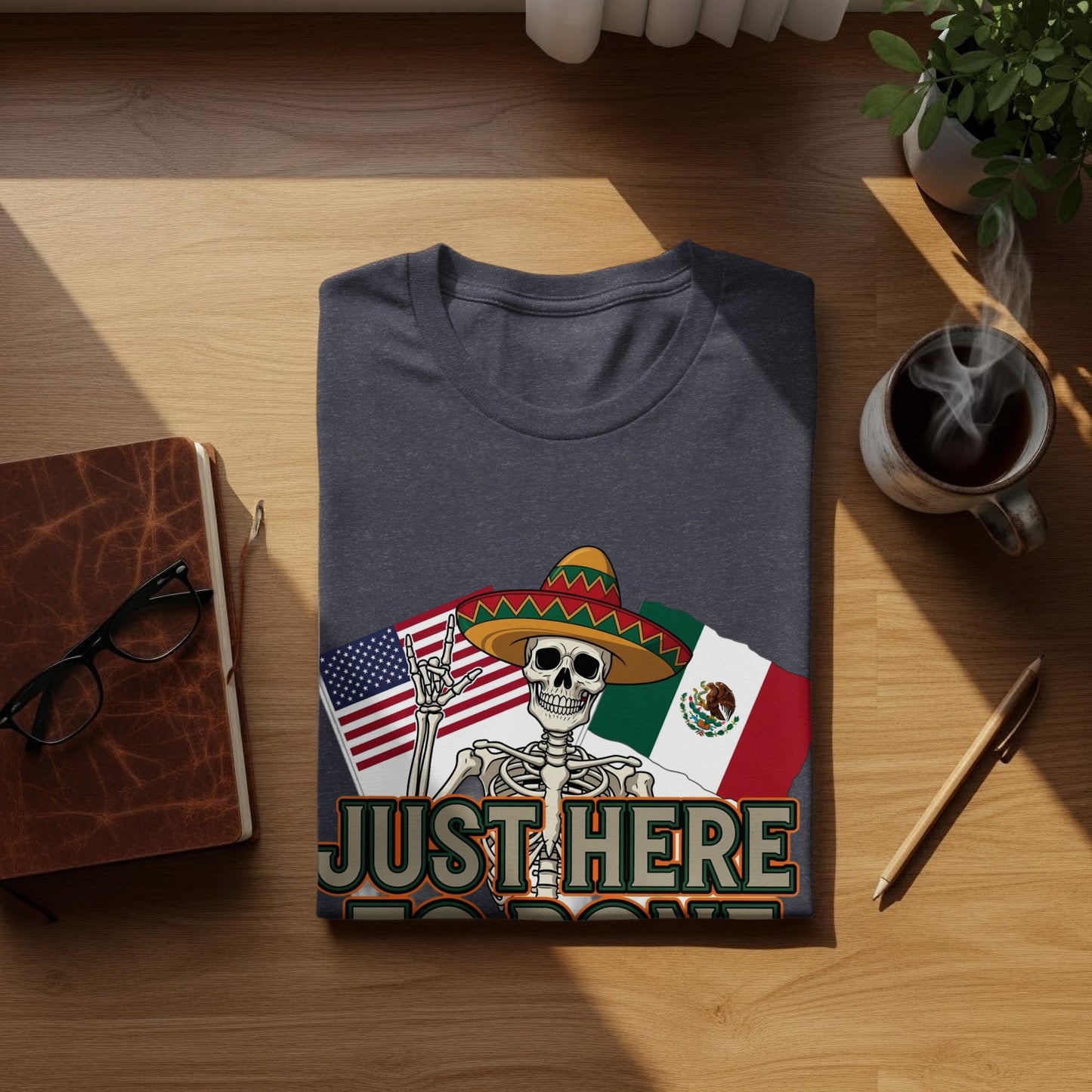 Just Here For Tacos Sombrero Skeleton Shirt product
